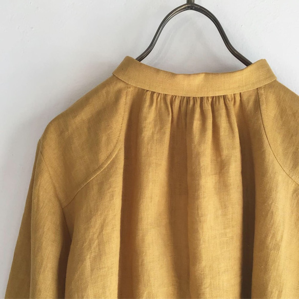 chibi-collar P blouse / mustard 5枚目の画像