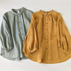 chibi-collar  P blouse (olive) 6枚目の画像