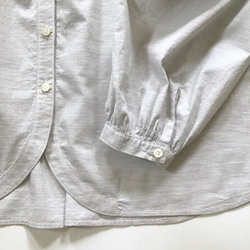 organic cotton spring P blouse (grey x white B） 5枚目の画像