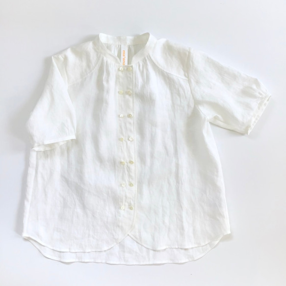 cook P blouse (white/mustard/blue) 15枚目の画像