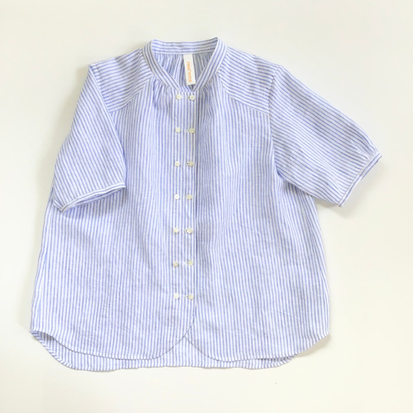 cook P blouse (blue stripe） 3枚目の画像
