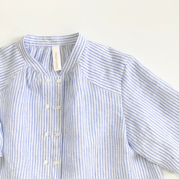 cook P blouse (blue stripe） 4枚目の画像