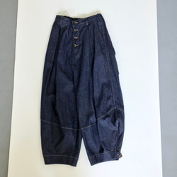 linen denim squash pants 4枚目の画像