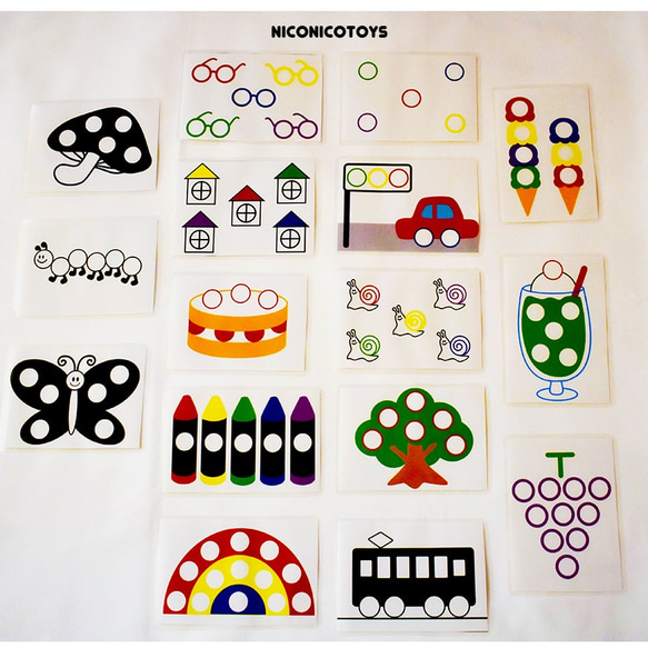 虹色 色合わせカード　知育玩具　モンテッソーリ 4枚目の画像