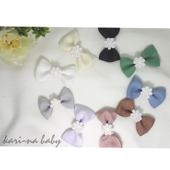 ベビーヘアクリップ☆グログランリボン ハンドメイド ベビーヘアクリップ☆グログランリボン ハンドメイド