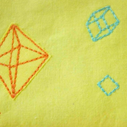 星の刺繍ポーチ　レモン 3枚目の画像