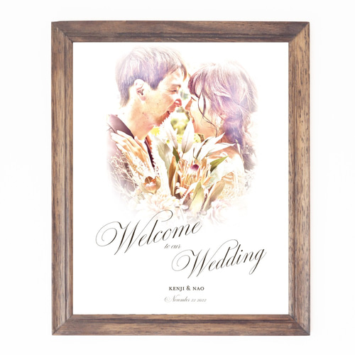 カラフルなウェルカムボード スケッチ風デザイン◇アンティークウェルカムボード＜カリグラフィー