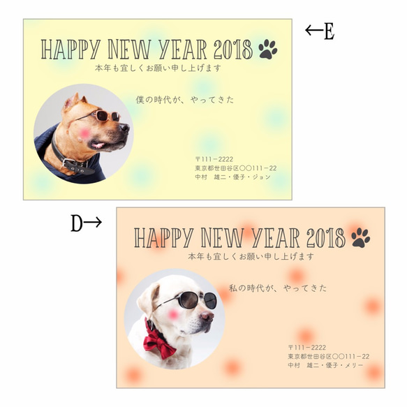 【年賀状 2018】ニューイヤーカード〜ペット犬・猫ver.〜♡ 4枚目の画像