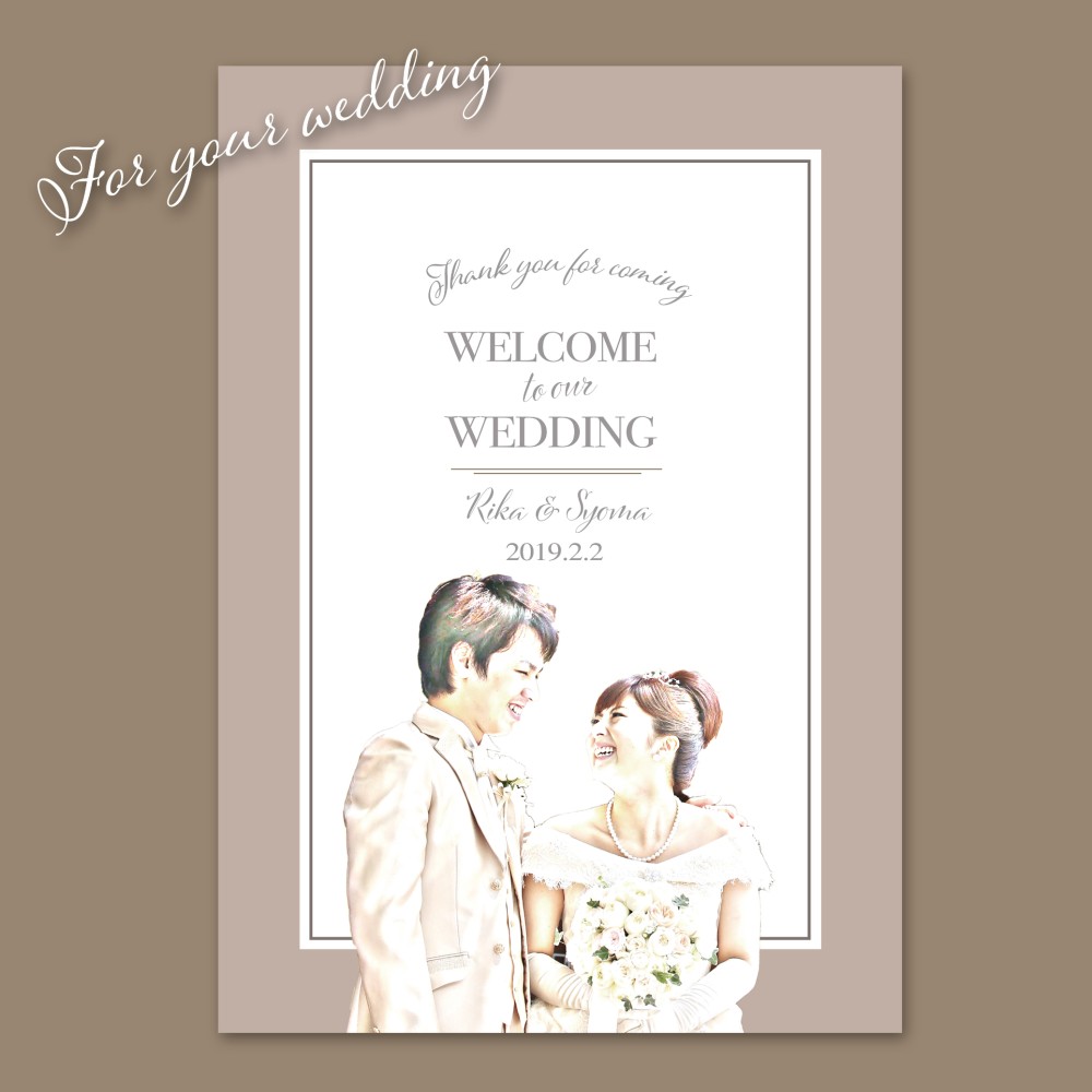 ◇◆パネル印刷対応◆◇セピアスケッチ風フォト入り♡クラシックヴィンテージウェルカムボード