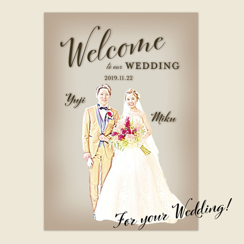 ✧ウェルカムボード✧ セミオーダーGroom&Bride 横 結婚式 A4,A3 ✧ウェルカムボード✧ セミオーダーGroom&Bride 横 結婚式 A4,A3