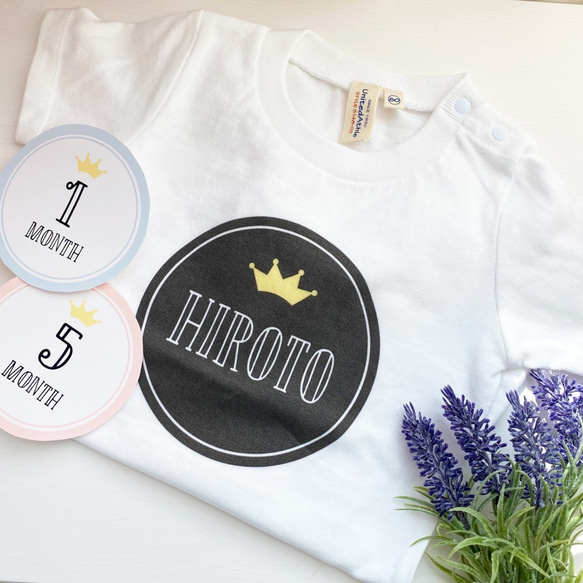 【名入れ無料】メモリアルフォトにぴったり♡王冠ベビーロンパース 3枚目の画像