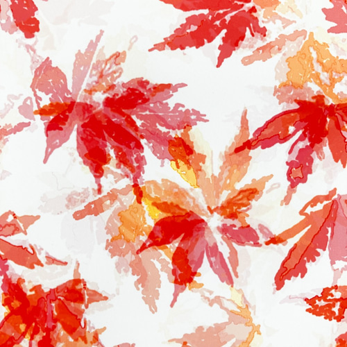 版画絵のような紅葉のデザインペーパー 包装紙・ラッピング