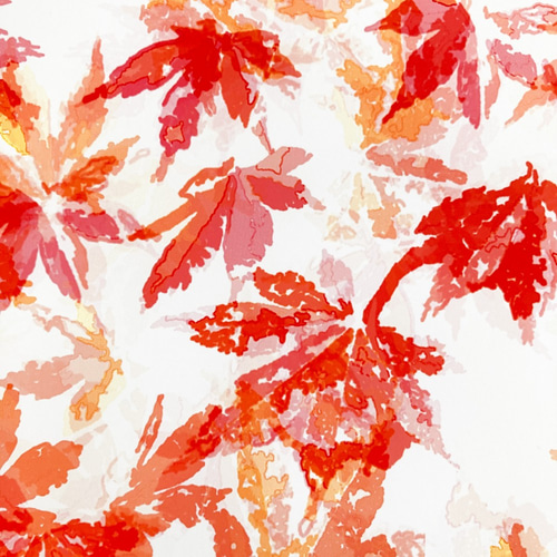 版画絵のような紅葉 デザインペーパー A4 包装紙・ラッピングペーパー