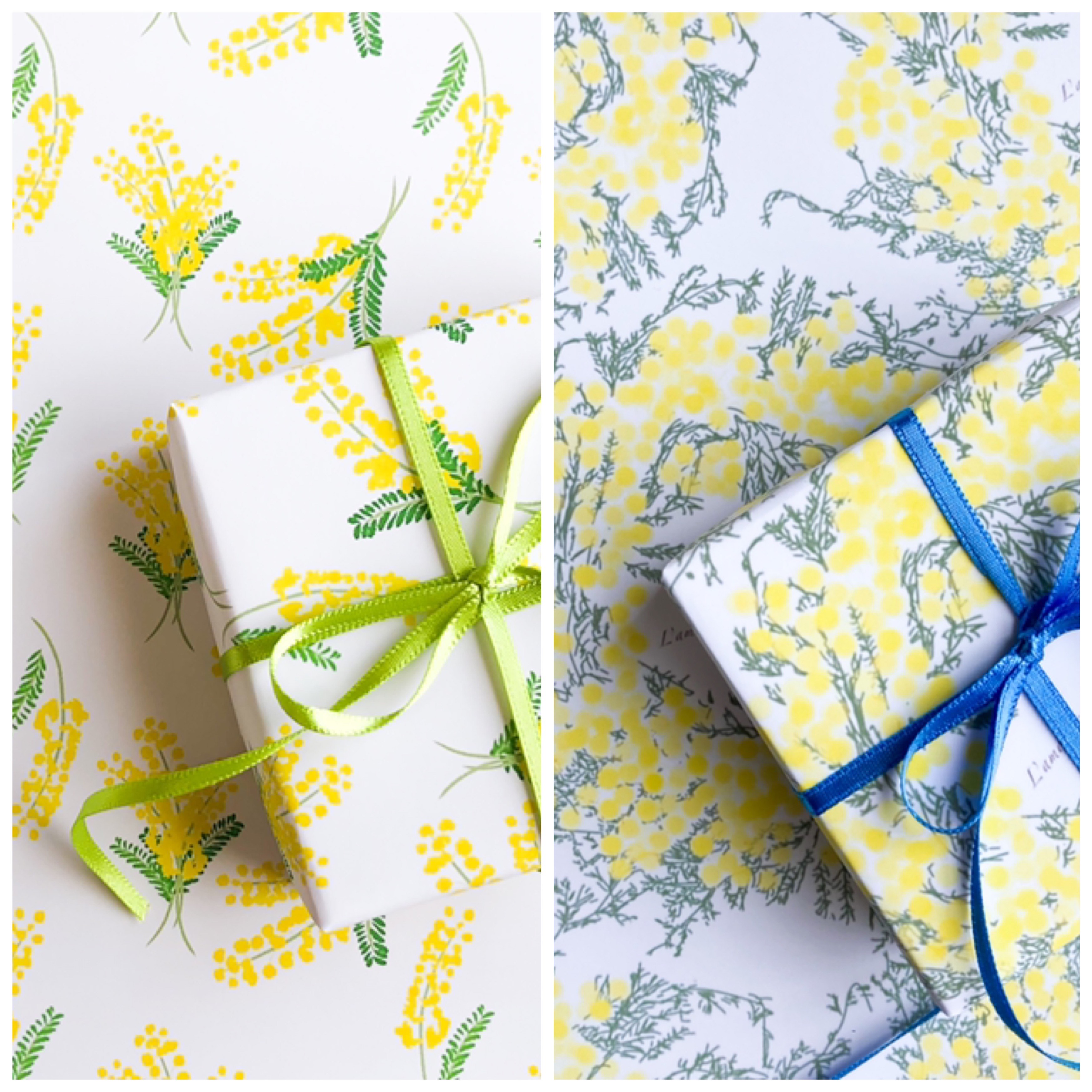 【おすそ分け】ミモザ柄　紙ものセット①