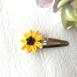 再販】ひまわり 花 つまみ細工 髪飾り 子ども ヘアピン ヘア