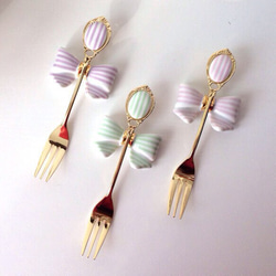 再販】リボンの箸置き&フォーク(スプーン)セット♡ カトラリー ayayan  