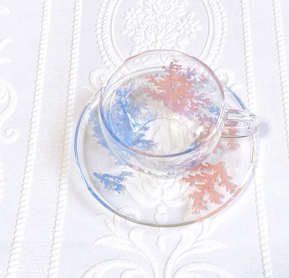 水彩サンゴのカップ&ソーサー♡ 2枚目の画像