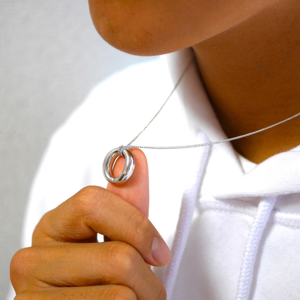 SILVER925-15 ネックレス シルバ−925 調整可能　巾着付 ジュエリー シルバー ゴールド Necklace 5枚目の画像