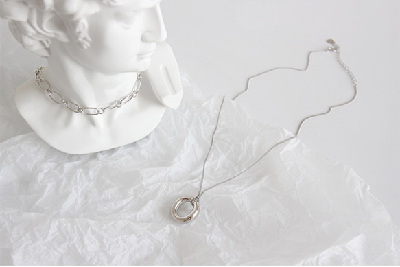 SILVER925-15 ネックレス シルバ−925 調整可能　巾着付 ジュエリー シルバー ゴールド Necklace 9枚目の画像