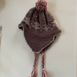 手編み婦人用ニット帽・犬用Sサイズニットセーターセット 5枚目の画像