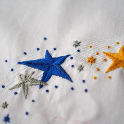 ご出産やお誕生日のお祝いに! | 手刺繍で彩る 輝く星がモチーフのバースデーボード 3枚目の画像