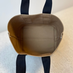 シンプルランチバッグ　キャラメル×ブラック　ミニトート　 4枚目の画像