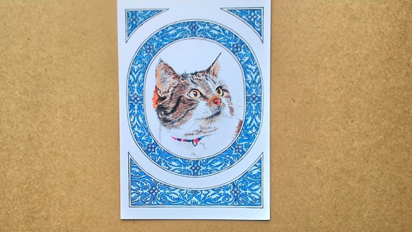 0057  色鉛筆　イラスト　猫　　 A4サイズ 2枚目の画像