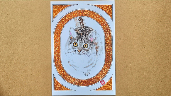 0059  色鉛筆　イラスト　猫　　 A4サイズ 2枚目の画像