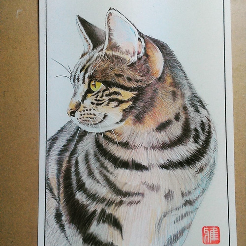 088 強そうな猫パート1 原画 一点物 絵画 アトリエ雅夫 通販
