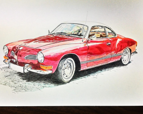 高評価の贈り物 車の絵を飾りたい人にオススメ！『プロの色鉛筆