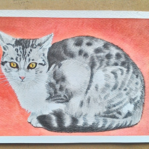 078しゃがんだ猫 原画 一点物 絵画 アトリエ雅夫 通販 11591394