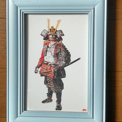 001B 色鉛筆 イラスト 鎧武者 サムライ A4サイズ イラスト アトリエ