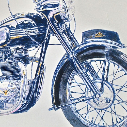 0022 色鉛筆 イラスト オートバイ ビンテージ TRIUMPH 1963 TR6 0022 色鉛筆 イラスト オートバイ ビンテージ TRIUMPH 1963 TR6