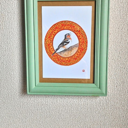 0040  色鉛筆　イラスト　小鳥　 A4サイズ 2枚目の画像