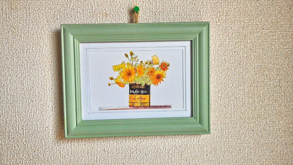 0049  色鉛筆　イラスト　花　ヒマワリ　 A4サイズ 2枚目の画像