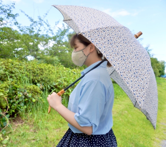 【ギフトにおすすめ】マスクand傘 雨傘 晴雨兼用 リンクコーデ 5枚目の画像