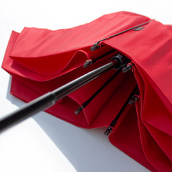 【ただいま製作中】晴雨兼用折傘 スマートブレラ 三つ折りタイプ  アップルレッド タッセル付き 5枚目の画像