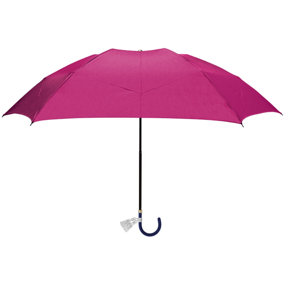 晴雨兼用折傘 スマートブレラ 三つ折りタイプ  ローズ タッセル付き 1枚目の画像