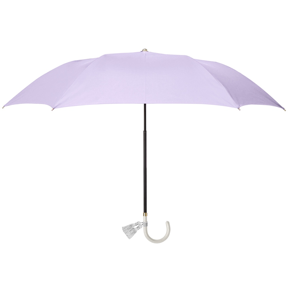 晴雨兼用折傘 スマートブレラ 二つ折りタイプ ライラック タッセル付き