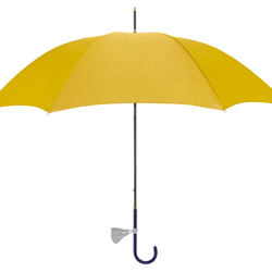 UVカット　雨かさ　カスタマイズ長傘　スマートブレラ　マスタード　タッセル付き 1枚目の画像