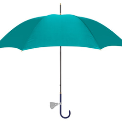 UVカット　雨かさ　カスタマイズ長傘　スマートブレラ　ターコイズ　タッセル付き 1枚目の画像
