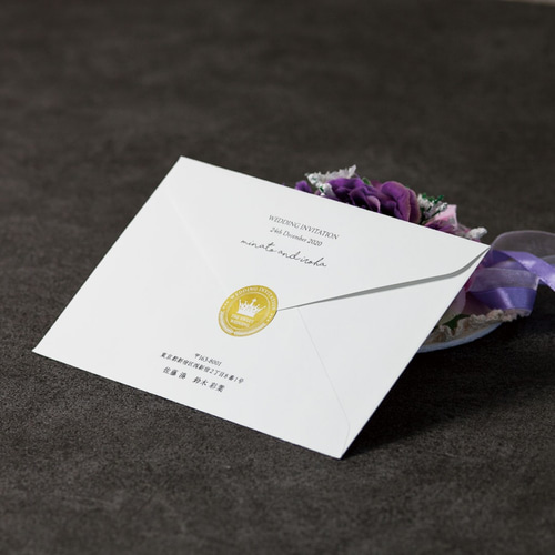 封緘シール @25円 結婚式 招待状 シール・ステッカー 箔押しのLEDA