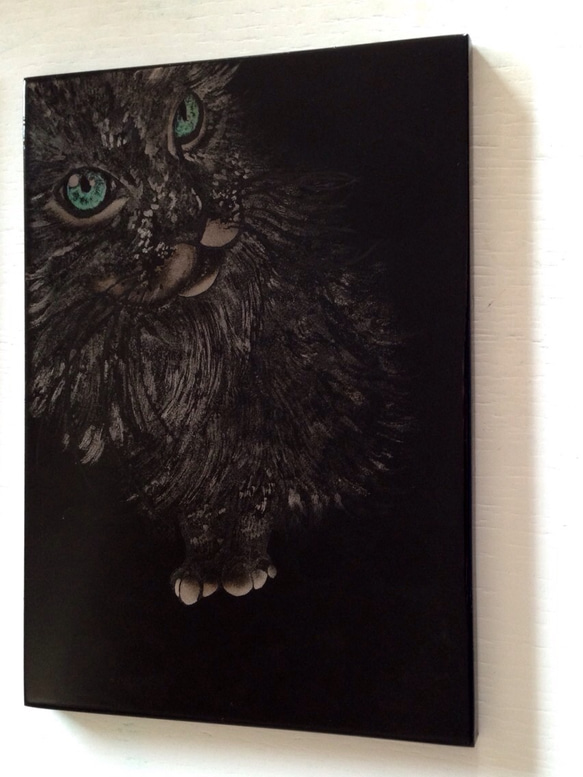 真夜中 (漆 蒔絵) ねこ 絵画 nishimoto natsuko 通販 4830278