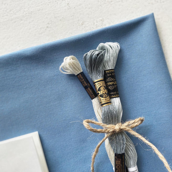 ｛刺繍キット｝カモメたちのミニハンカチ 3枚目の画像