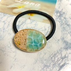 彩雲 〜 虹色 マーブル 〜 ／ 大人 レジン ヘアゴム （ポニーフック