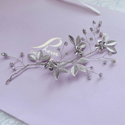 Floral Wedding Hair Pin, Silver Bridal Hair Pin 3枚目の画像
