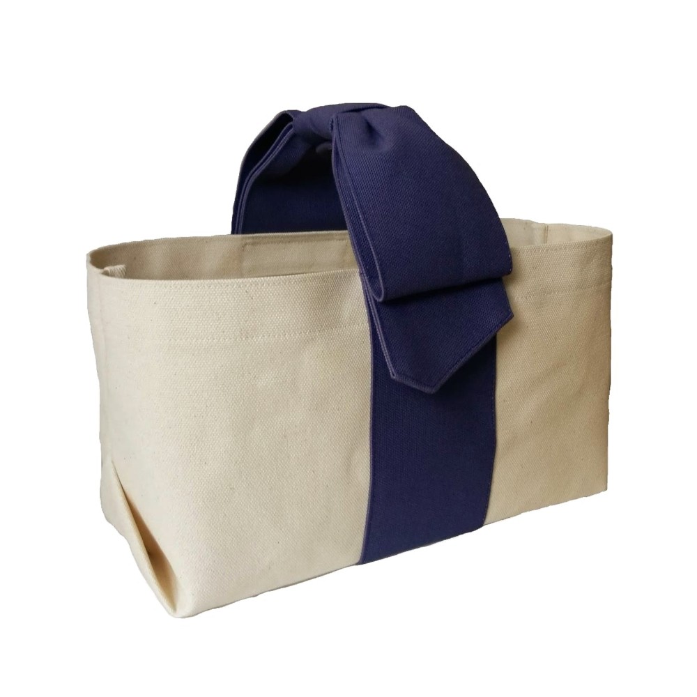 Cherish　リボンハンドルトートバッグ／パープルブルー【受注生産】