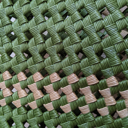 【受注制作】　石畳編み　かごバック　緑 4枚目の画像