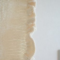 手編み　ウールのショール　マフラー　オフホワイト　malabrigo 6枚目の画像