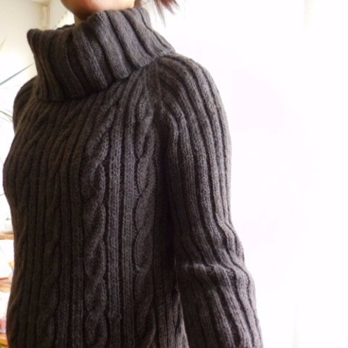 100%アルパカウールニット マキシワンピース ダークグレー ハンド